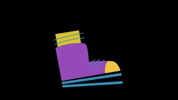 Zapato Deportivo Icono Lazo Vídeo Animación Fondo Transparente Con Canal — Vídeos de Stock