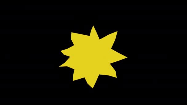 Sun Icon Loop Animációs Videó Átlátszó Háttér Alfa Csatorna — Stock videók
