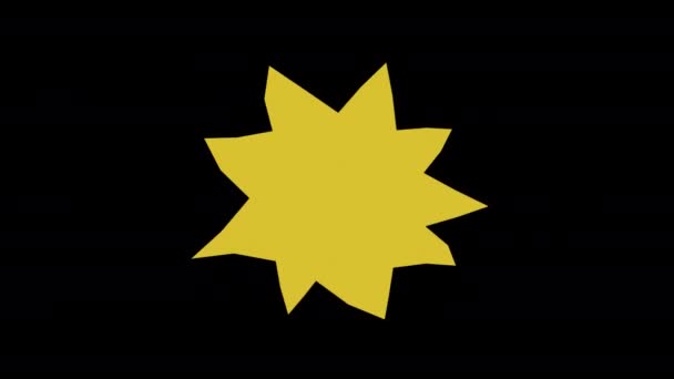 Sun Icon Loop Animation Video Transparent Background Alpha Channel — Vídeo de Stock