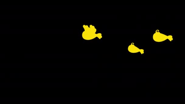Kreskówka Żółty Ptak Latający Ikona Pętla Animacja Wideo Przezroczyste Tło — Wideo stockowe