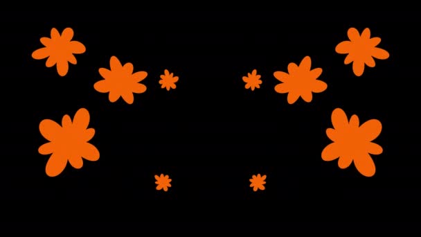 Петля Квітковим Значком Анімація Відео Прозорий Фон Альфа Каналом — стокове відео