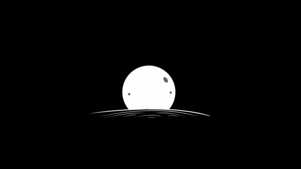 Cartoon Maan Icoon Loop Animatie Video Transparante Achtergrond Met Alfa — Stockvideo