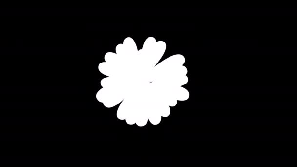 Flower Blossom Icon Loop Animation Video Transparent Background Alpha Channel — стоковое видео