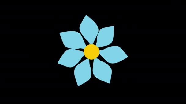 Flower Blossom Icon Loop Animation Video Transparent Background Alpha Channel — Stockvideo