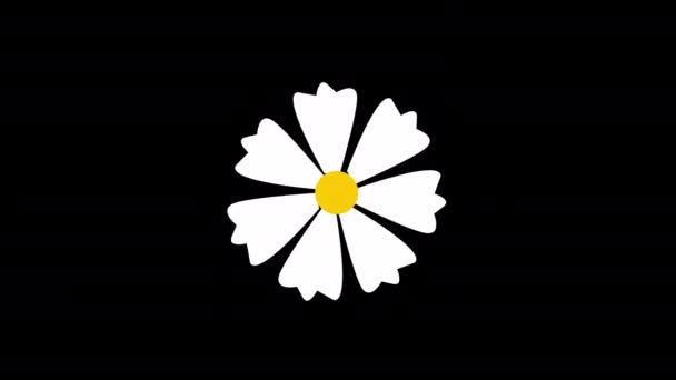Fleur Fleur Icône Boucle Animation Vidéo Fond Transparent Avec Canal — Video