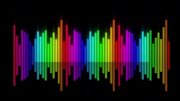 Передвижные Панели Аудио Эквалайзер Звуковые Волны Метровый Цикл Анимационное Видео — стоковое видео