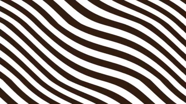 Wavy Black White Line Stripes Pattern Loop Animation Video — Stock Video