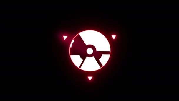 Biyolojik Tehlike Radyasyon Nükleer Işaretler Döngüsü Animasyon Videosu Alfa Kanalı — Stok video