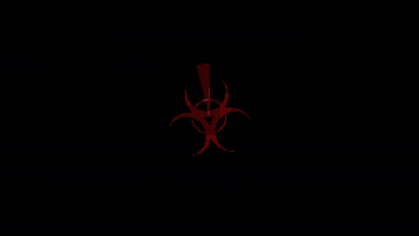 Biohazard Radiation Nuclear Signs Loop Animation Video Transparent Background Alpha — Stock Video