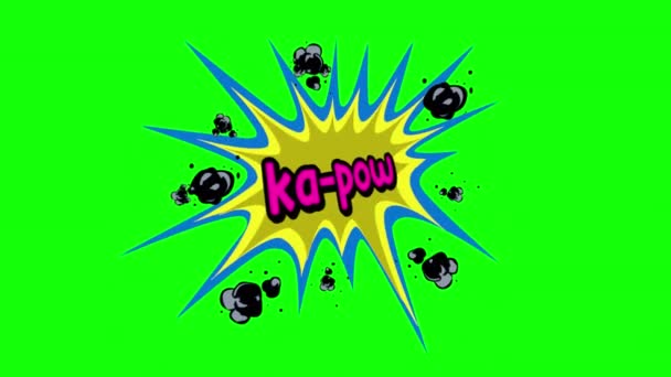 Cartone Animato Kapow Comic Bubble Ciclo Vocale Animazione Video Sfondo — Video Stock
