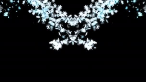 Snowflake Particles Loop Animation Video Transparent Background Alpha Channel — Stock Video