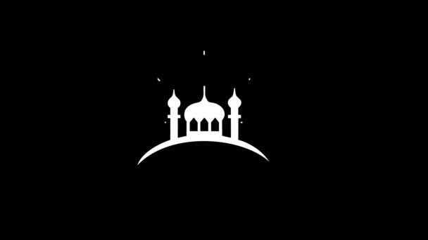Masjid Meczet Minaret Minar Ikona Animacja Wideo Przezroczyste Tło Kanałem — Wideo stockowe