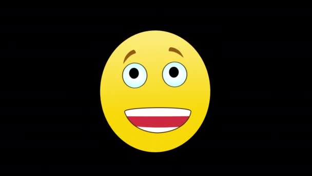 Skratta Glad Leende Emoticon Emoji Ikon Loop Rörelse Grafik Video — Stockvideo