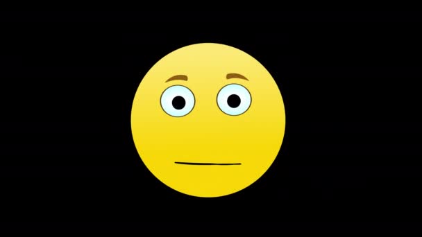 Happy Emoticon Emoji Icon Loop Motion Graphics Video Transparan Background — Stok Video