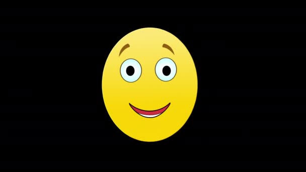 Glad Emoticon Emoji Ikon Loop Rörelse Grafik Video Transparent Bakgrund — Stockvideo