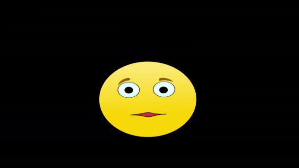 Glad Emoticon Emoji Ikon Loop Rörelse Grafik Video Transparent Bakgrund — Stockvideo