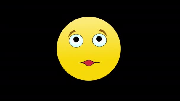 Beijo Emoji Ícone Emoticon Loop Vídeo Gráfico Fundo Transparente Com — Vídeo de Stock