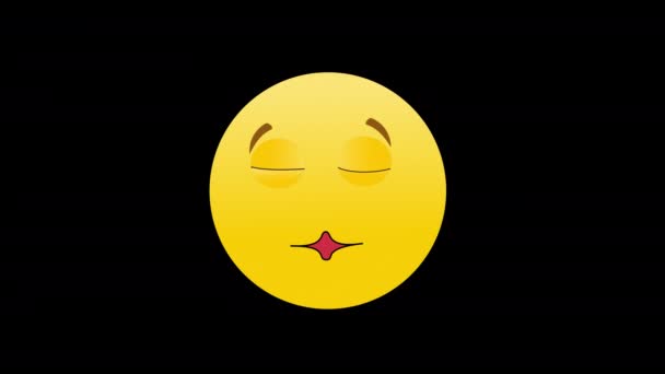 Kyss Emoji Emoticon Ikon Loop Rörelse Grafik Video Transparent Bakgrund — Stockvideo