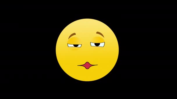 Kyss Emoji Emoticon Ikon Loop Rörelse Grafik Video Transparent Bakgrund — Stockvideo