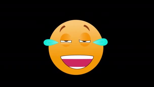 Πρόσωπο Δάκρυα Emoji Smiley Emoticon Εικονίδιο Βρόχο Κίνηση Γραφικών Βίντεο — Αρχείο Βίντεο