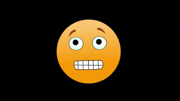 Gråtande Ledsen Emoji Känslor Ikon Loop Rörelse Grafik Video Transparent — Stockvideo