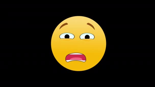 Grito Emoji Chorando Triste Emoji Emoção Ícone Loop Movimento Gráficos — Vídeo de Stock