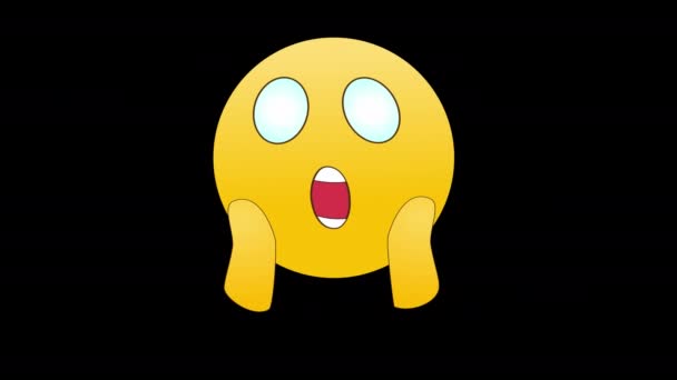 Schreeuw Emoji Schreeuw Emoji Emotie Shock Icon Loop Beweging Graphics — Stockvideo