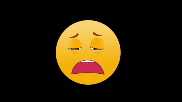 Emoji Sedih Menangis Wajah Dengan Ikon Air Mata Loop Gerak — Stok Video