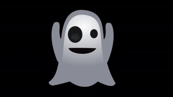 Halloween Ghost Face Emoji Emozione Icona Loop Movimento Grafica Video — Video Stock