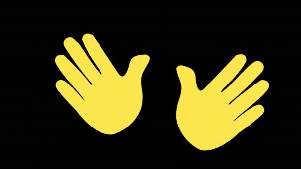Winkende Hand Icon Schleife Bewegungs Grafiken Video Transparenten Hintergrund Mit — Stockvideo