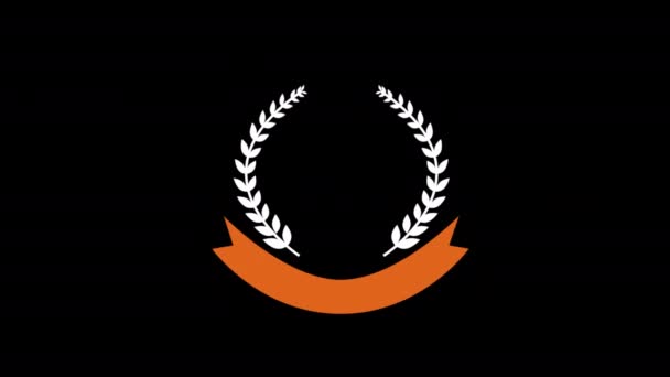 Utmärkelse Emblem Med Animerade Band Loop Rörelse Grafik Video Transparent — Stockvideo