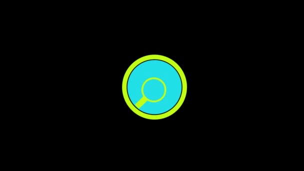 Увеличение Поиска Стеклу Иконка Анимации Цикл Движения Графики Видео Прозрачный — стоковое видео