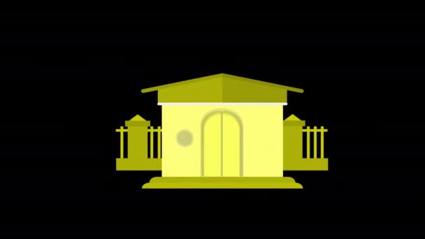 Bank Pictogram Animatie Lus Motion Graphics Video Transparante Achtergrond Met — Stockvideo