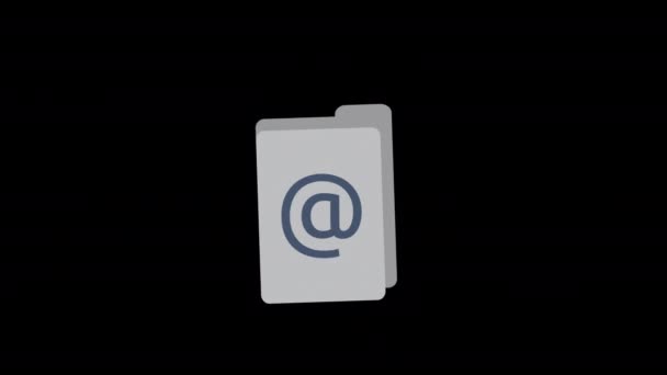 Mail Buch Symbol Animation Schleife Bewegungs Grafiken Video Transparenten Hintergrund — Stockvideo