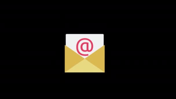 Mail Symbol Animation Schleife Bewegungsgrafik Video Transparenter Hintergrund Mit Alpha — Stockvideo