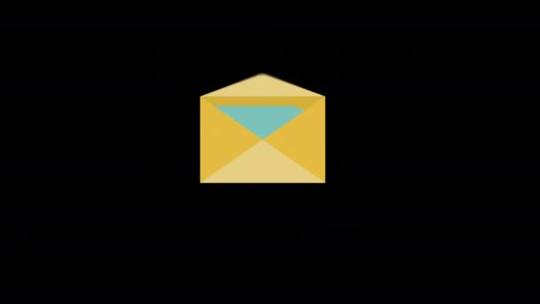 Newsletter Mail Symbol Animation Schleife Bewegungs Grafiken Video Transparenten Hintergrund — Stockvideo