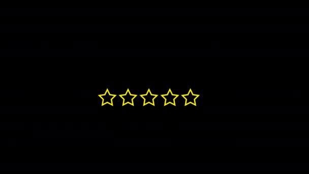 Обзор Звезды Рейтинга Иконка Анимации Цикл Движения Графики Видео Прозрачный — стоковое видео