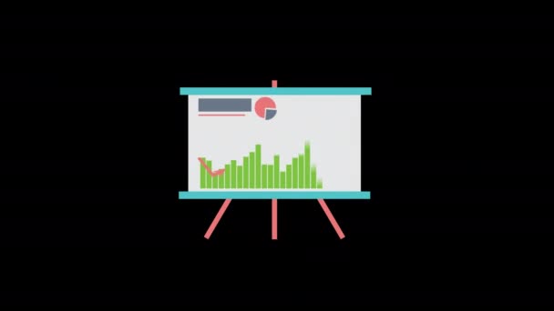Estatísticas Negócios Gráfico Apresentação Placa Animação Loop Movimento Gráficos Vídeo — Vídeo de Stock