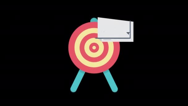 Cél Grafikon Ikon Animációs Hurok Mozgás Grafika Videó Átlátszó Háttér — Stock videók