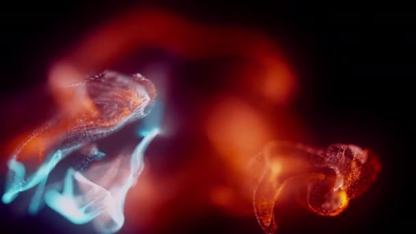 Abstract Splash Fluid Neon Particle Animatie Kleurrijke Digitale Deeltjes Achtergrond — Stockvideo