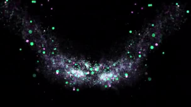 Абстрактный Цветной Взрыв Эффекта Частиц Анимация Цветные Цифровые Частицы Фон — стоковое видео