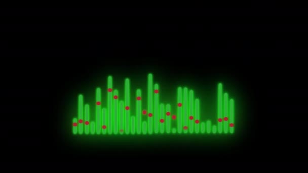Переміщення Смуг Аудіо Еквалайзер Звукові Хвилі Вимірювач Циклу Анімація Відео — стокове відео