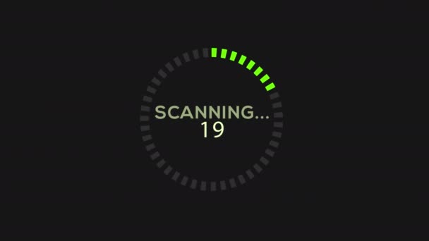 Výsečový Graf 100 Procento Průběhu Skenování Hud Loading Circle Ring — Stock video