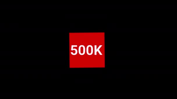 500K Pelanggan Terima Kasih Banner Berlangganan Animasi Transparan Latar Belakang — Stok Video