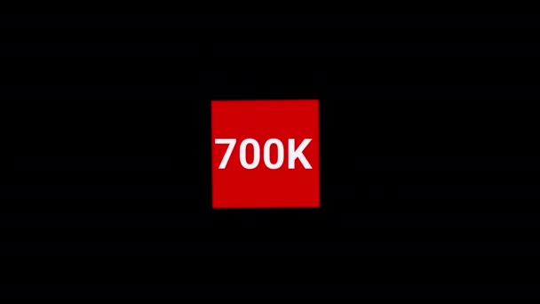 700K Συνδρομητές Ευχαριστώ Banner Εγγραφή Animation Διαφανές Φόντο Κανάλι Άλφα — Αρχείο Βίντεο
