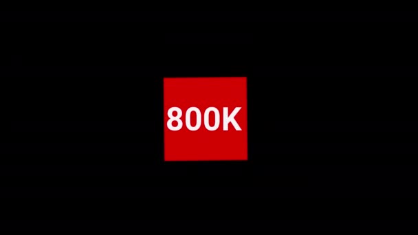 800K Prenumeranter Tack Banner Prenumerera Animation Transparent Bakgrund Med Alfakanal — Stockvideo