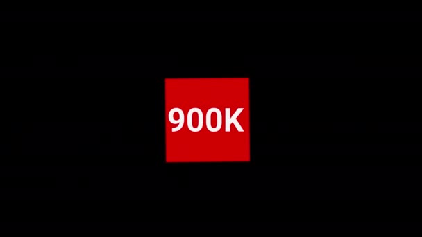 900K Передплатників Спасибі Банер Підписатися Анімація Прозорий Фон Альфа Каналом — стокове відео