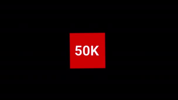 50K Передплатників Спасибі Банер Підписатися Анімація Прозорий Фон Альфа Каналом — стокове відео