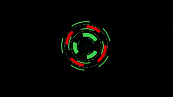 Interfețe Cerc Hud Afișaj Futurist Tech Buton Hologramă Încărcare Țintă — Videoclip de stoc