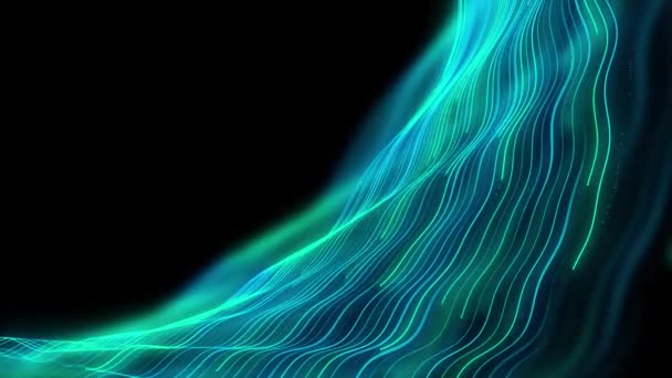 Futuristiska Blå Ljusstrimma Abstrakt Höghastighetslinjer Spår Effekt Glödande Digitala Fiber — Stockvideo